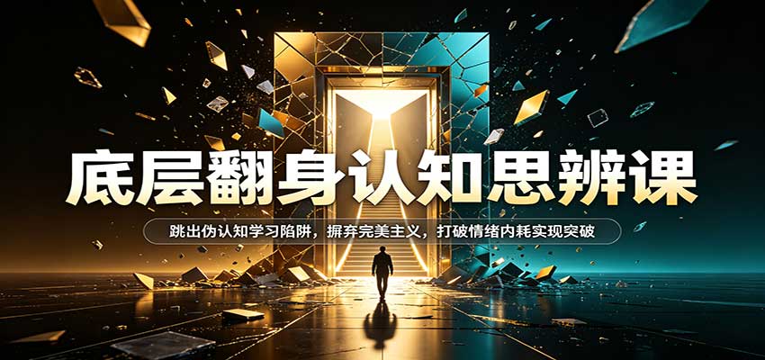 底层翻身认知思辨课:跳出伪认知学习陷阱,摒弃完美主义,打破情绪内耗实现突破|无忧资源社