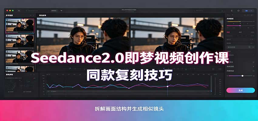 Seedance2.0即梦视频创作课：剧本式视频制作，同款复刻技巧，多行业案例落地教学|无忧资源社