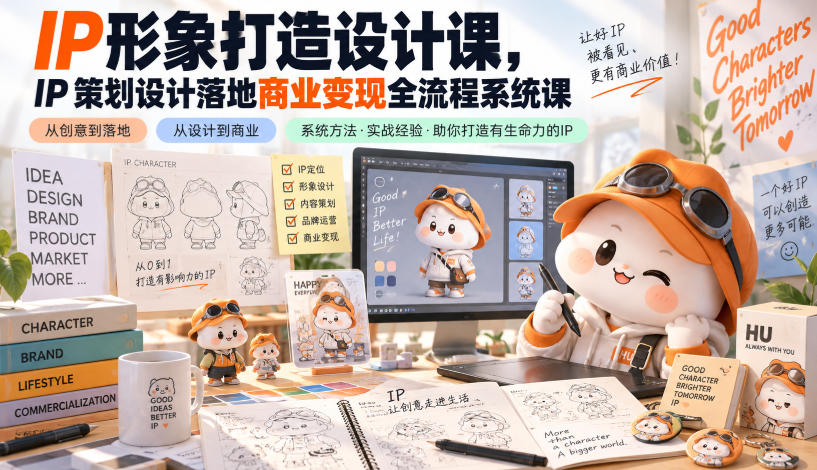 IP形象打造设计课，IP策划设计落地商业变现全流程系统课|无忧资源社