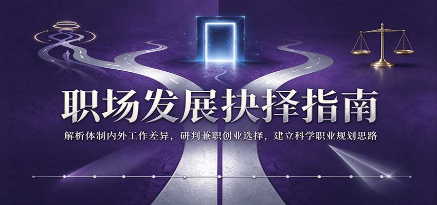 职场发展抉择指南:解析体制内外工作差异,研判兼职创业选择,建立科学职业规划思路|无忧资源社