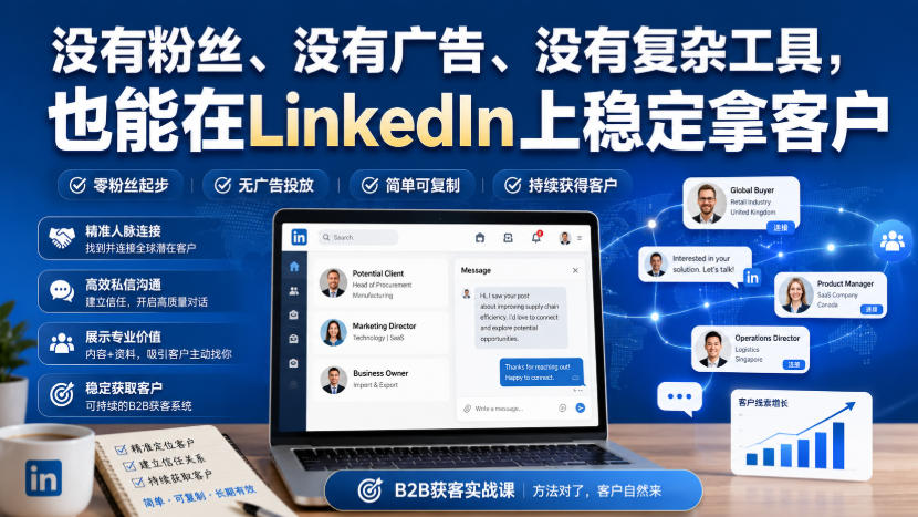 没有粉丝、没有广告、没有复杂工具，也能在LinkedIn上稳定拿客户【原创双语字幕】|无忧资源社