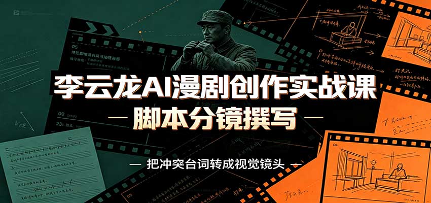 李云龙AI漫剧创作实战课：角色人设还原，脚本分镜撰写，AI漫剧成片完整制作教学|无忧资源社