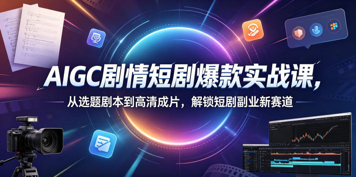 AIGC剧情短剧爆款实战课，从选题剧本到高清成片，解锁短剧副业新赛道（更新0906）|无忧资源社