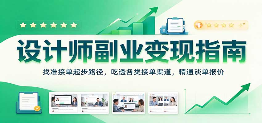 设计师副业变现指南：找准接单起步路径，吃透各类接单渠道，精通谈单报价|无忧资源社
