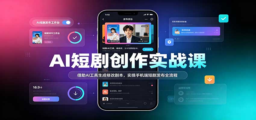 AI短剧创作实战课：借助AI工具生成修改剧本，实操手机端短剧发布全流程|无忧资源社