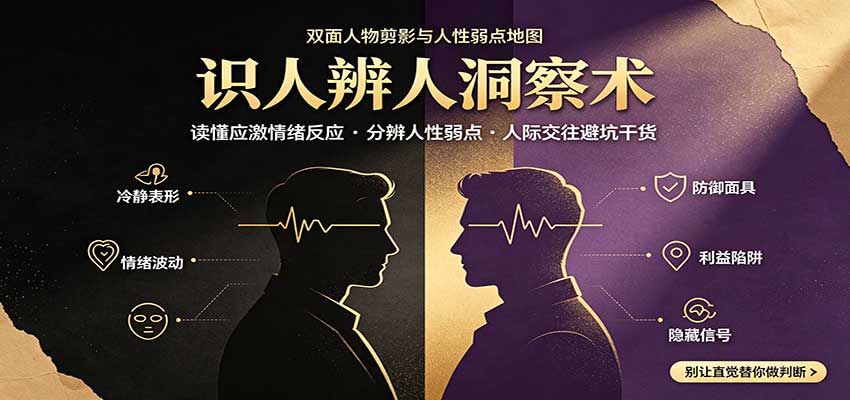 识人辨人终极心法:读懂应激情绪反应,分辨人性弱点,人际交往避坑干货|无忧资源社