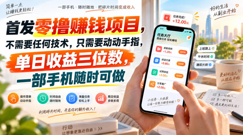 首发零撸賺钱项目，不需要任何技术，只需要动动手指，单日收益三位数，一部手机随时可做【揭秘】|无忧资源社