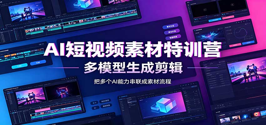 AI短视频素材特训营：Codex本地部署实操，多模型生成剪辑，爆量素材挖掘教学|无忧资源社