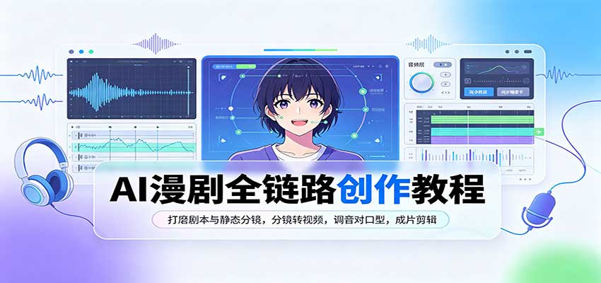 AI漫剧全链路创作教程：打磨剧本与静态分镜，分镜转视频，调音对口型，成片剪辑|无忧资源社
