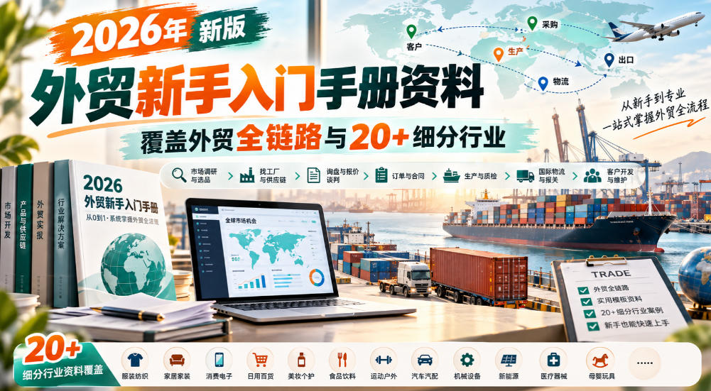 2026年新版外贸新手入门手册资料，覆盖外贸全链路与20+细分行业|无忧资源社