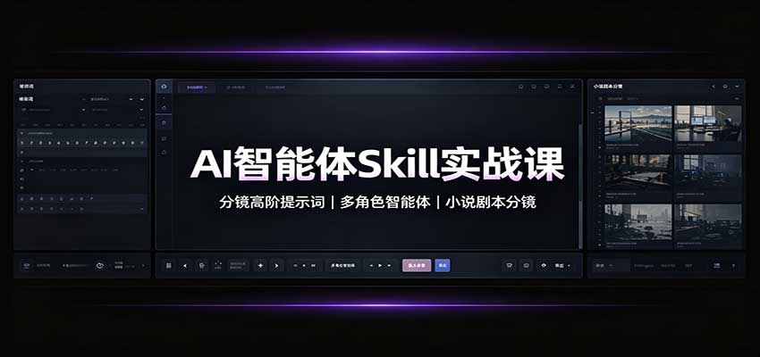 AI智能体Skill实战课：分镜高阶提示词，多角色智能体，小说剧本分镜|无忧资源社
