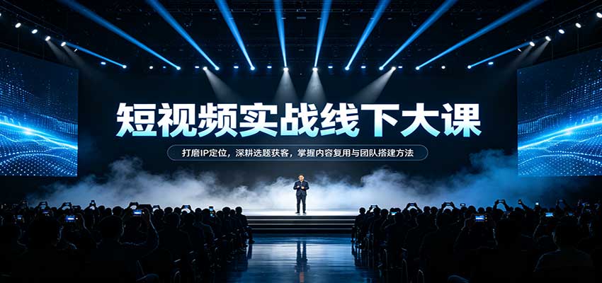 短视频实战线下大课：打磨IP定位，深耕选题获客，掌握内容复用与团队搭建方法|无忧资源社