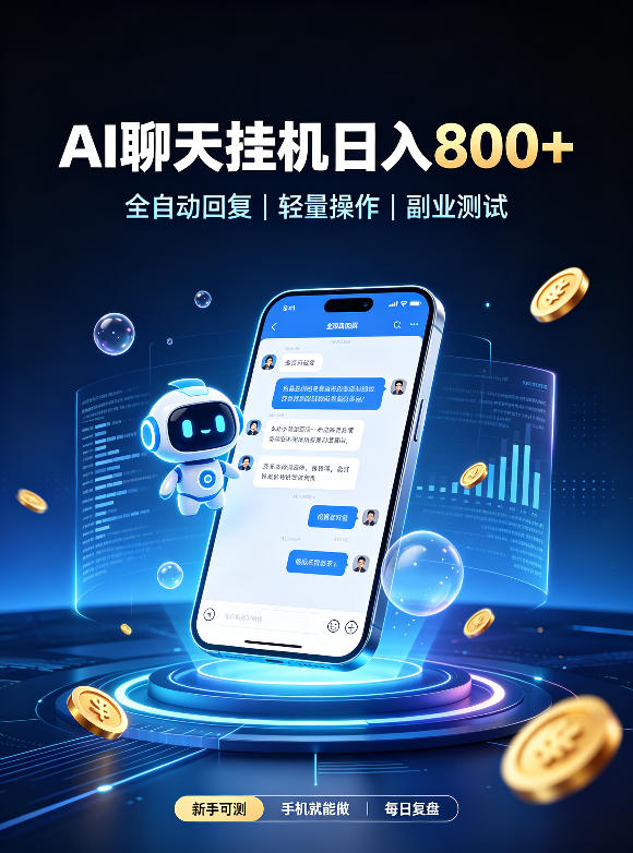 AI聊天挂G项目，日入800+，适用个人副业，工作室矩阵操作，无需真人实时值守【揭秘】|无忧资源社