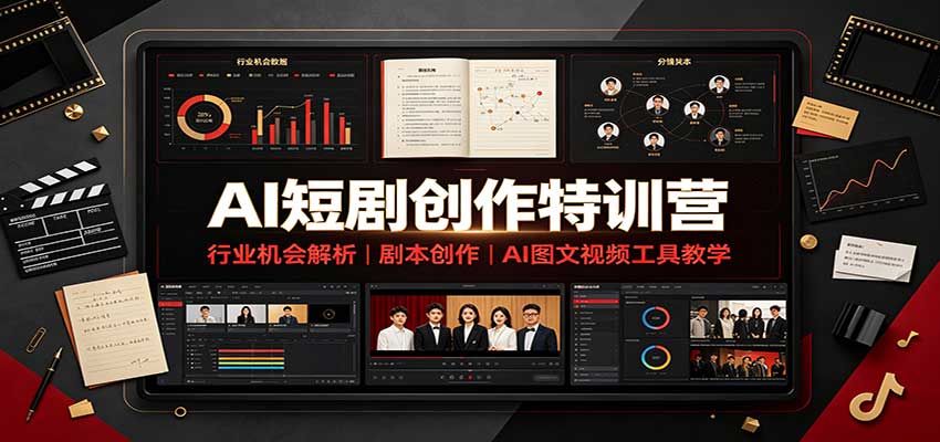 AI短剧创作特训营：行业机会解析，剧本创作，AI图文视频工具教学（文字版）|无忧资源社