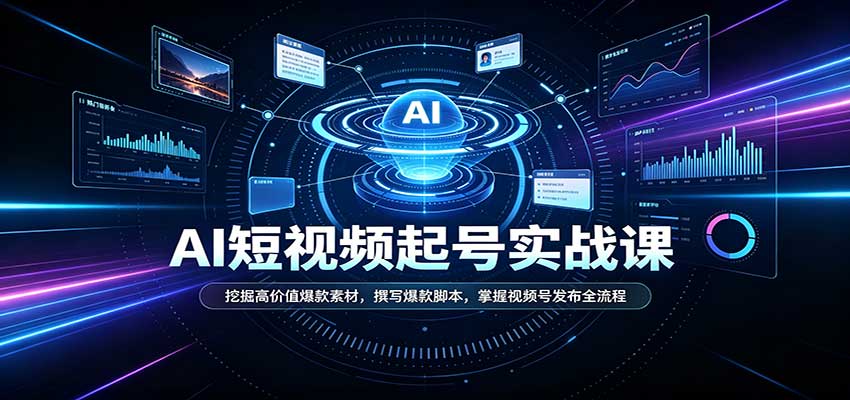 短视频AI起号实战课：挖掘高价值爆款素材，撰写爆款脚本，掌握视频号发布全流程|无忧资源社