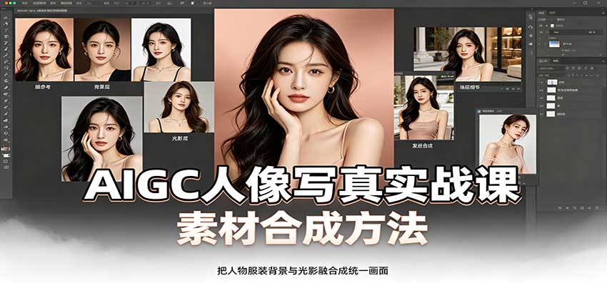 AIGC人像写真实战课：软件平台部署筹备，素材合成方法，多题材写真案例|无忧资源社