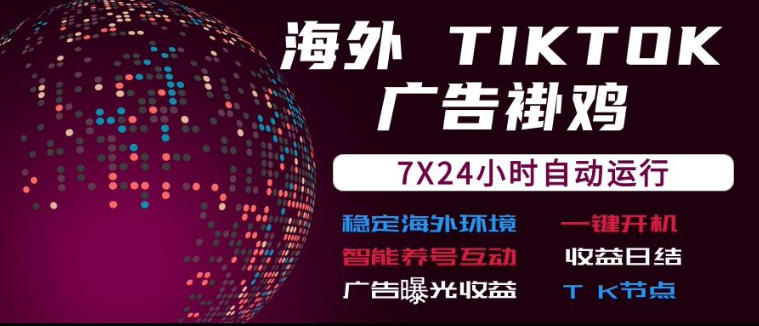 海外TikTok挂G流量变现，7X24自动运行，广告曝光收益，收益日结【揭秘】|无忧资源社