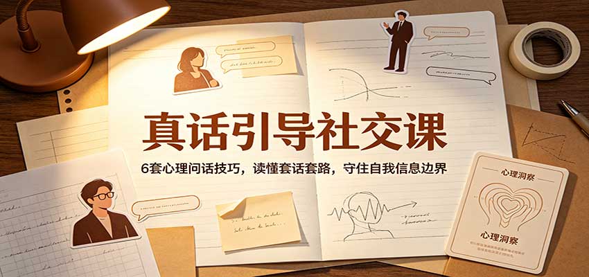 真话引导社交课：6套心理问话技巧，读懂套话套路，守住自我信息边界|无忧资源社