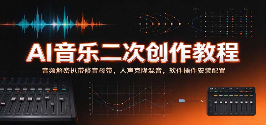 AI音乐二次创作教程：音频解密扒带修音母带，人声克隆混音，软件插件安装配置|无忧资源社