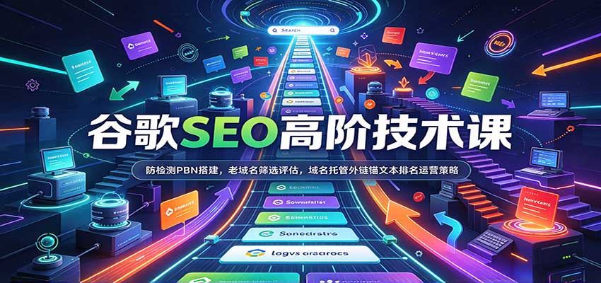 谷歌SEO高阶技术课：防检测PBN搭建，老域名筛选评估，域名托管外链锚文本排名运营策略|无忧资源社
