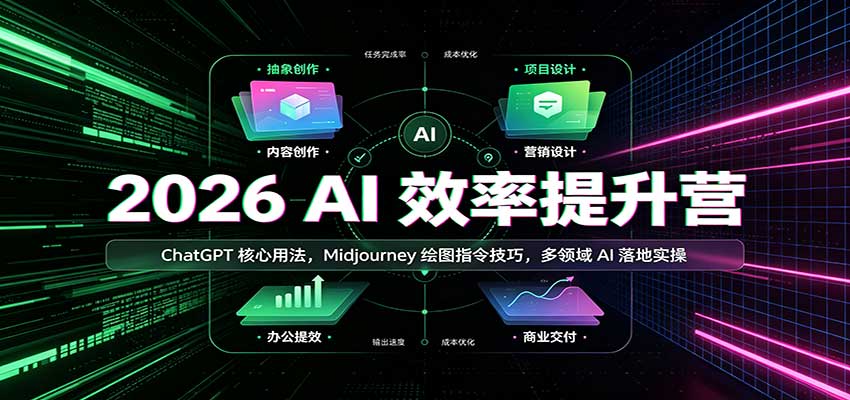 2026 AI效率提升营:ChatGPT核心用法,Midjourney绘图指令技巧,多领域AI落地实操|无忧资源社