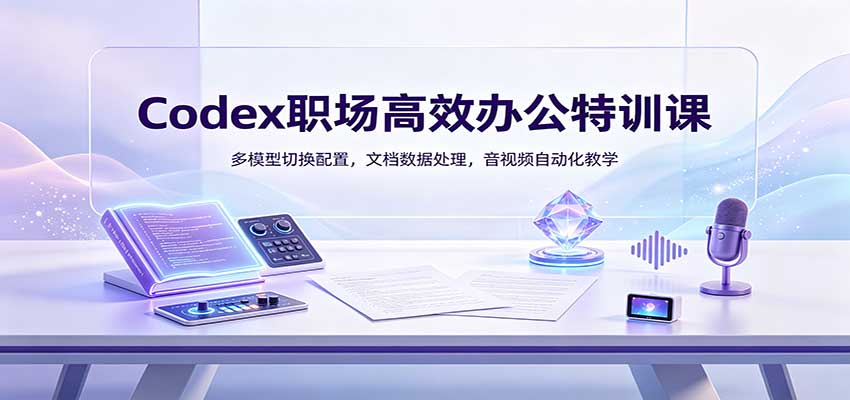 Codex职场高效办公特训课：多模型切换配置，文档数据处理，音视频自动化教学|无忧资源社