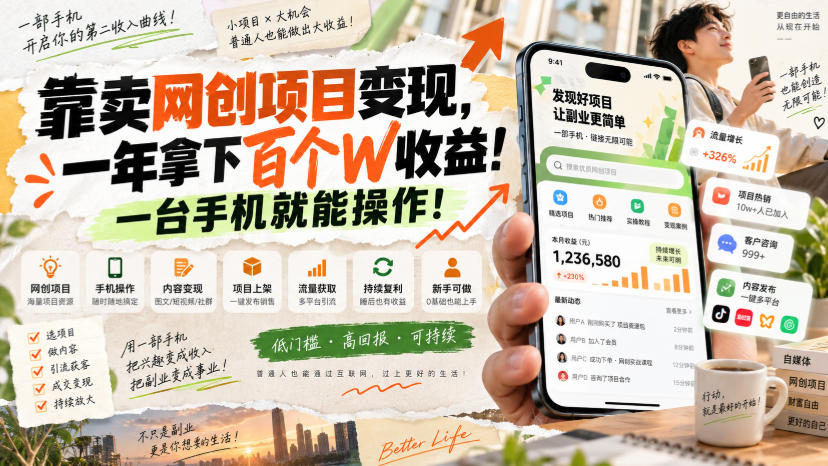 网创小程序虚拟资料变现,一年拿下百万收益,一部手机就可以做,0成本变现副业!|无忧资源社