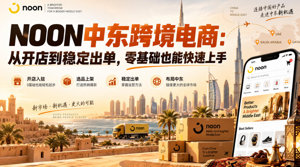 NOON中东跨境电商:从开店到稳定出单,零基础也能快速上手(更新2026)|无忧资源社