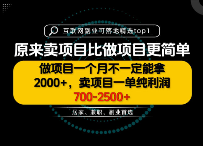 一单利润700-2.5K+，为什么我们要卖项目而不是做项目，我们普通人应该怎样开始？【揭秘】|无忧资源社