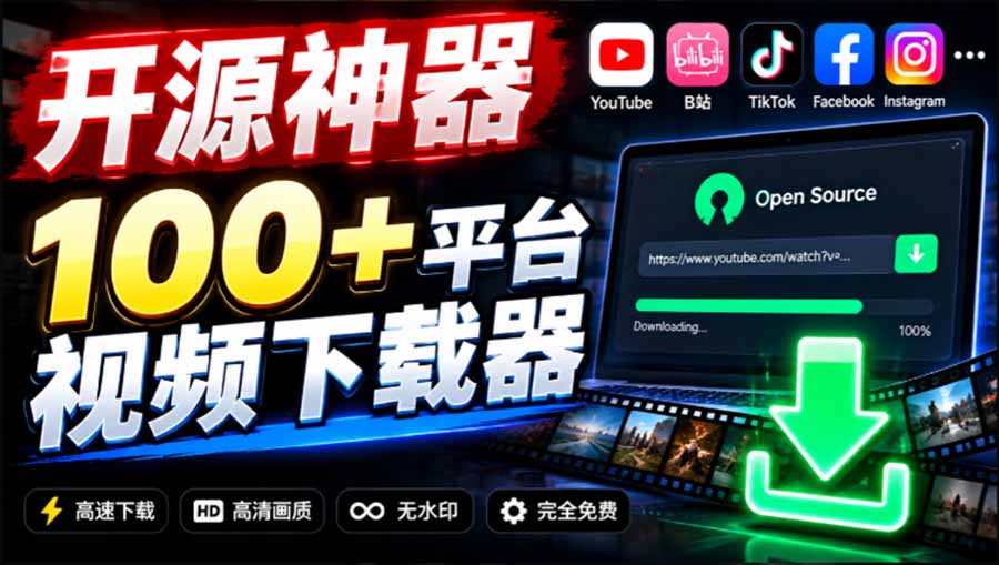（20796期）YouTube、B站超100+平台视频免费下载， 超级好用，多平台免费开源热门视频下载器 ytDownloader|无忧资源社