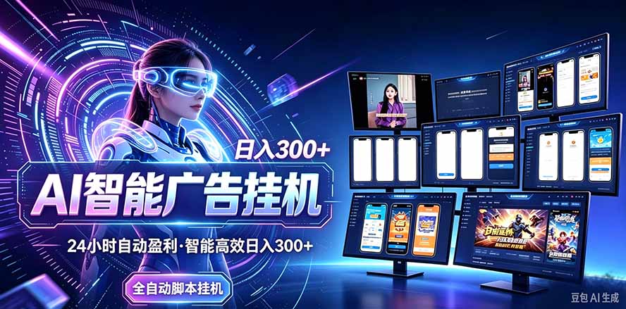 （20900期）24小时AI广告挂机｜在家就能做的被动副业|无忧资源社