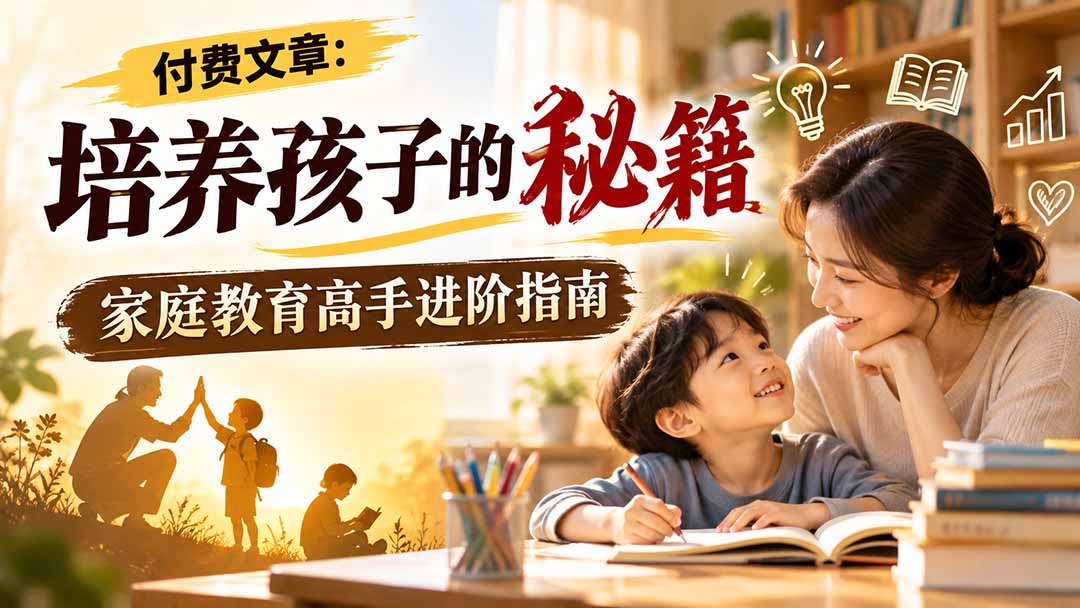 (20919期)付费文章:培养孩子的秘籍,家庭教育高手进阶指南|无忧资源社