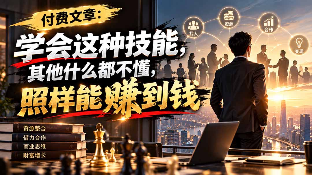 （20920期）付费文章：学会这种技能，其他什么都不懂，照样能賺到钱|无忧资源社