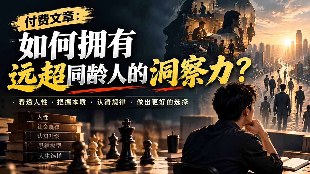 (20976期)付费文章:如何拥有远超同龄人的洞察力?|无忧资源社