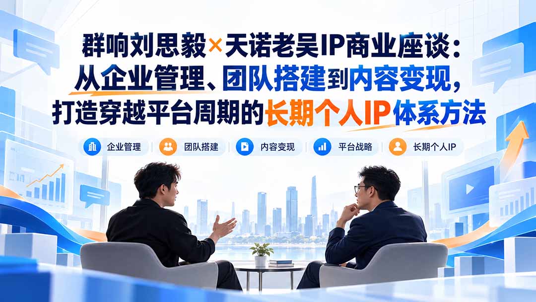 （20771期）群响刘思毅×天诺老吴IP商业座谈：从企业管理、团队搭建到内容变现，打造穿越平台周期的长期个人IP体系方法|无忧资源社