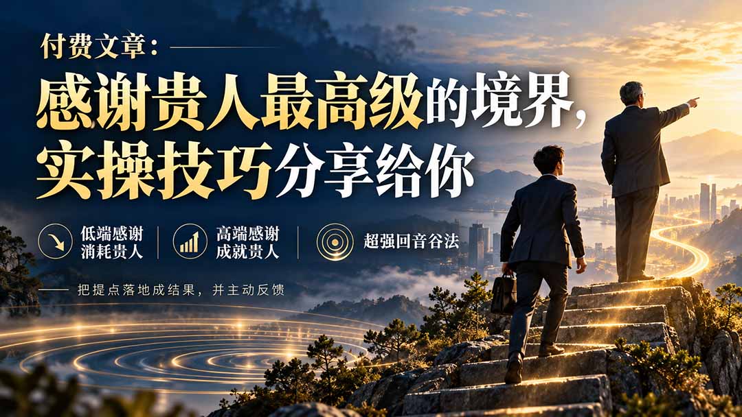 (20871期)付费文章:感谢贵人最高级的境界,实操技巧分享给你|无忧资源社