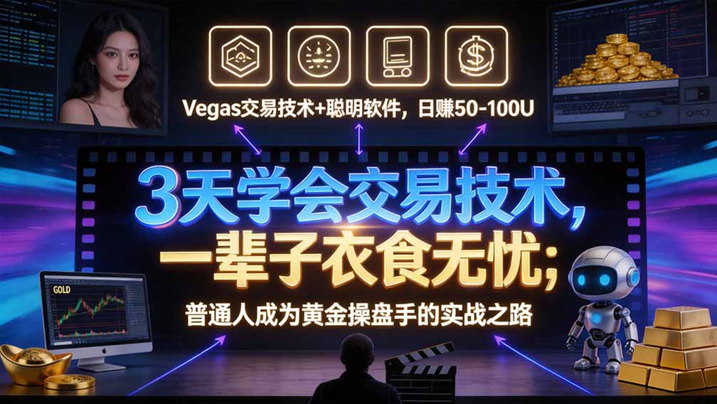 （20841期）“顺势而为交易系统”3天学会交易技术，聪明软件辅助，小白也能看懂趋势交易，日入30-100U,长期稳定|无忧资源社