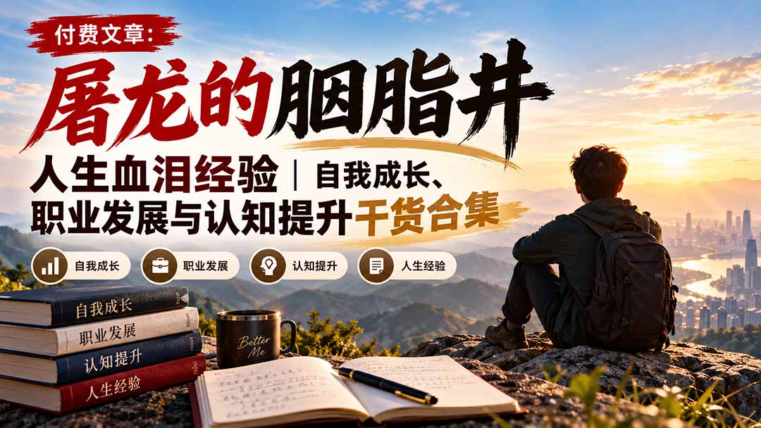 （20943期）付费文章：屠龙的胭脂井人生血泪经验｜自我成长、职业发展与认知提升干货合集|无忧资源社