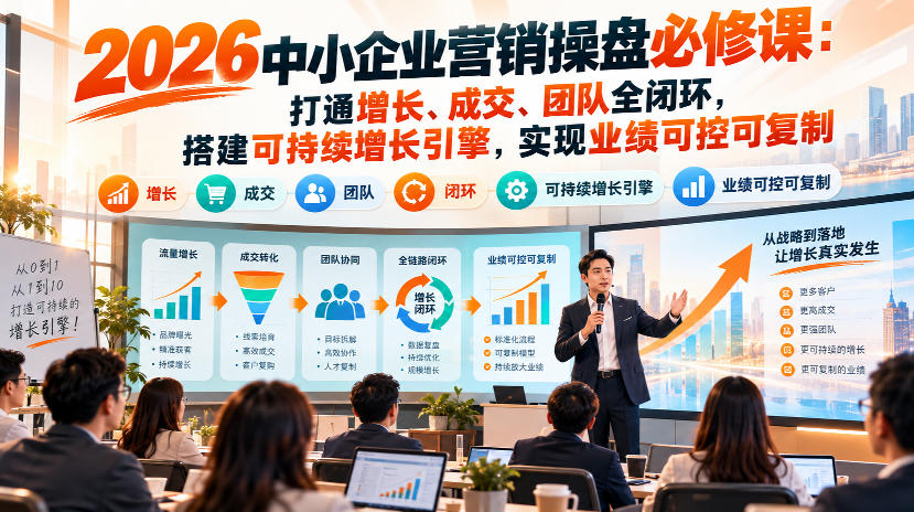 2026中小企业营销操盘必修课：打通增长、成交、团队全闭环，搭建可持续增长引擎，实现业绩可控可复制|无忧资源社