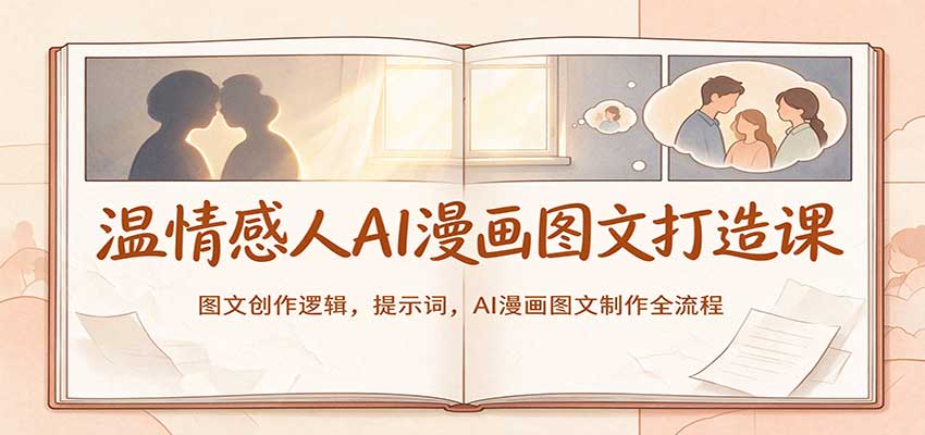温情感人AI漫画图文打造课：图文创作逻辑，提示词，AI漫画图文制作全流程|无忧资源社