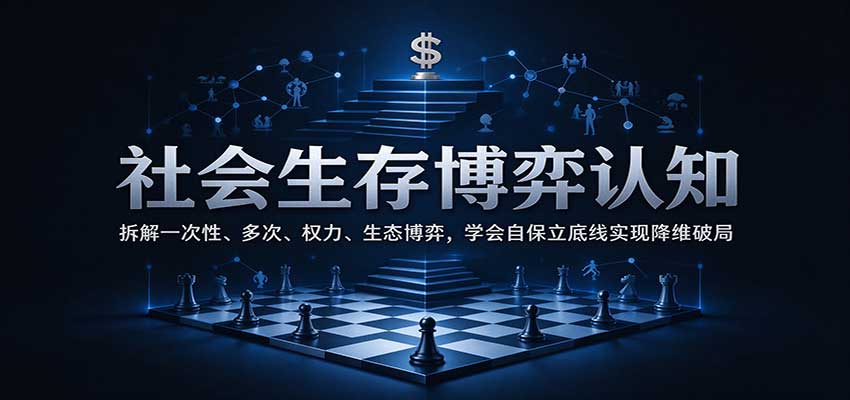 社会生存博弈认知:拆解一次性、多次、权力、生态博弈,学会自保立底线实现降维破局|无忧资源社