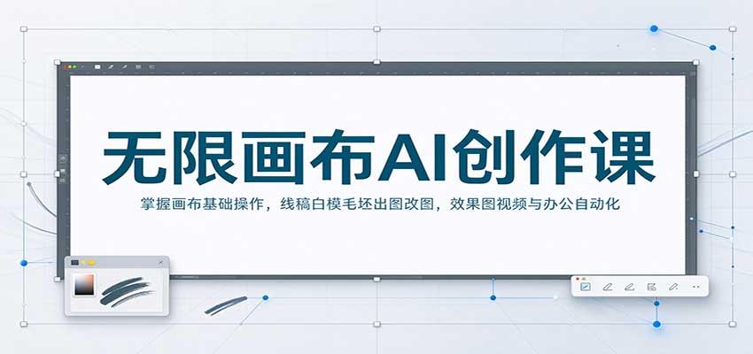 无限画布AI创作课：掌握画布基础操作，线稿白模毛坯出图改图，效果图视频与办公自动化|无忧资源社