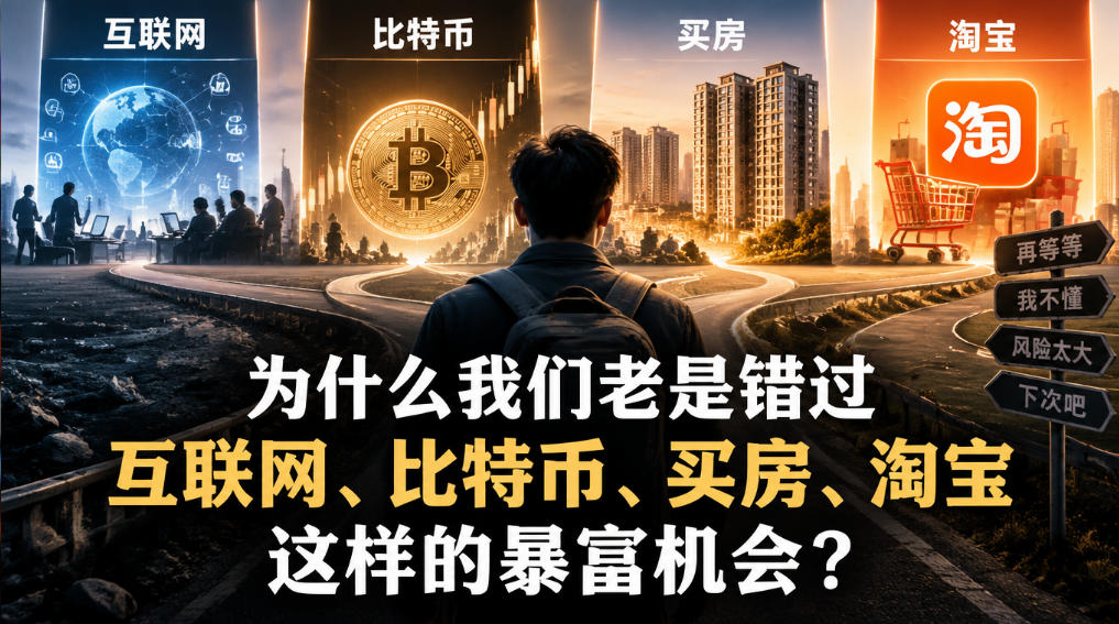 某社群付费文章：为什么我们老是错过互联网、比特币、买房、淘宝这样的暴富机会？|无忧资源社