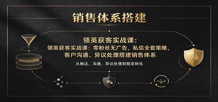 领英获客实战课：零粉丝无广告，私信全套策略，客户沟通、异议处理搭建销售体系|无忧资源社