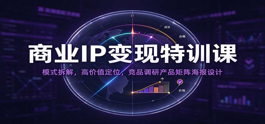 商业IP变现特训课：模式拆解，高价值定位，竞品调研产品矩阵海报设计|无忧资源社