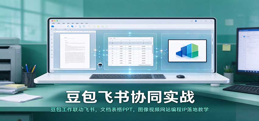 豆包飞书协同实战：豆包工作联动飞书，文档表格PPT，图像视频网站编程IP落地教学|无忧资源社
