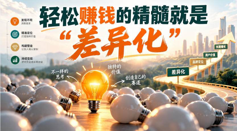 某公众号付费文章：轻松賺钱的精髓就是“差异化”|无忧资源社