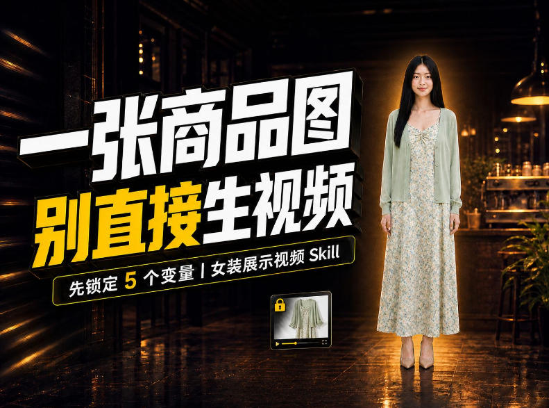 女装AI视频总翻车？问题不在提示词，女装展示视频Skill先锁定5个变量！|无忧资源社
