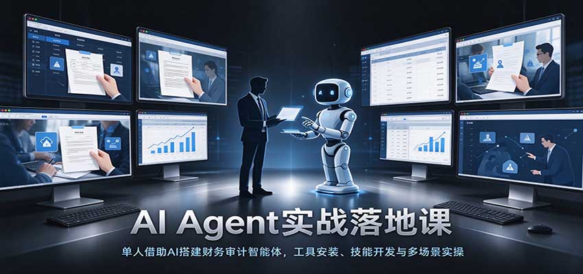 AI Agent实战落地课：单人借助AI搭建财务审计智能体，工具安装、技能开发与多场景实操|无忧资源社