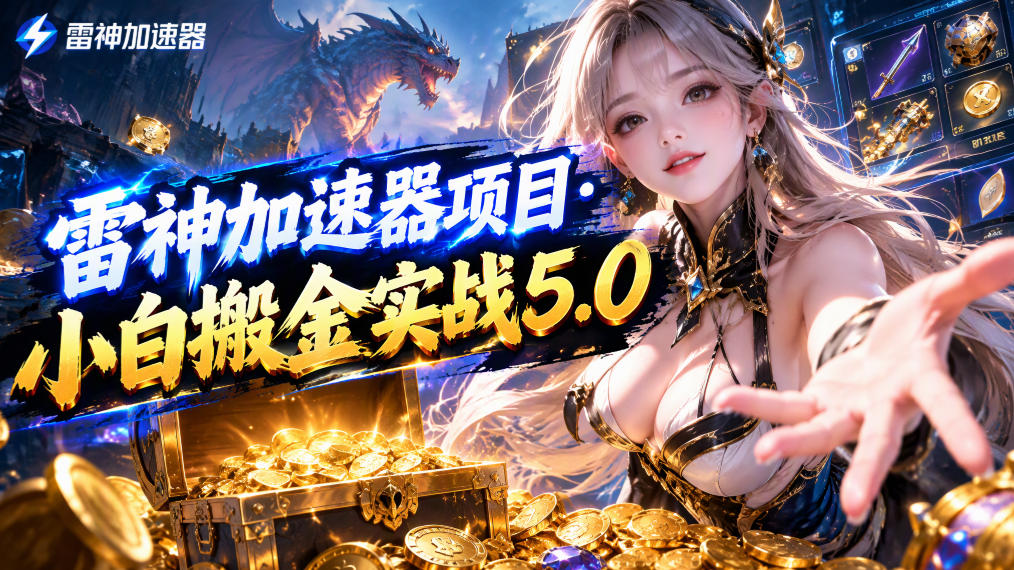 雷神加速器项目·小白搬金实战5.0，抖音W播100-150r，小白入局一天也能几十r|无忧资源社